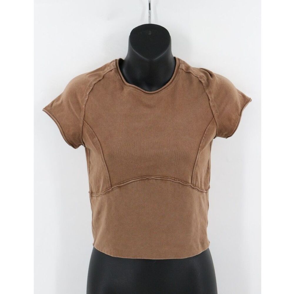 Free People We The Free Protagonist Tee in Oiled Oak Brown Size Medium Womens